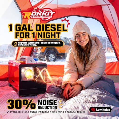 Image of Diesel Heater 8KW, All-in-One Portable Diesel Parking Heater with LCD Thermostat Monitor & Remote Control, Fast Heating Low Noise Heater for Tent, Car, RV, Camper
