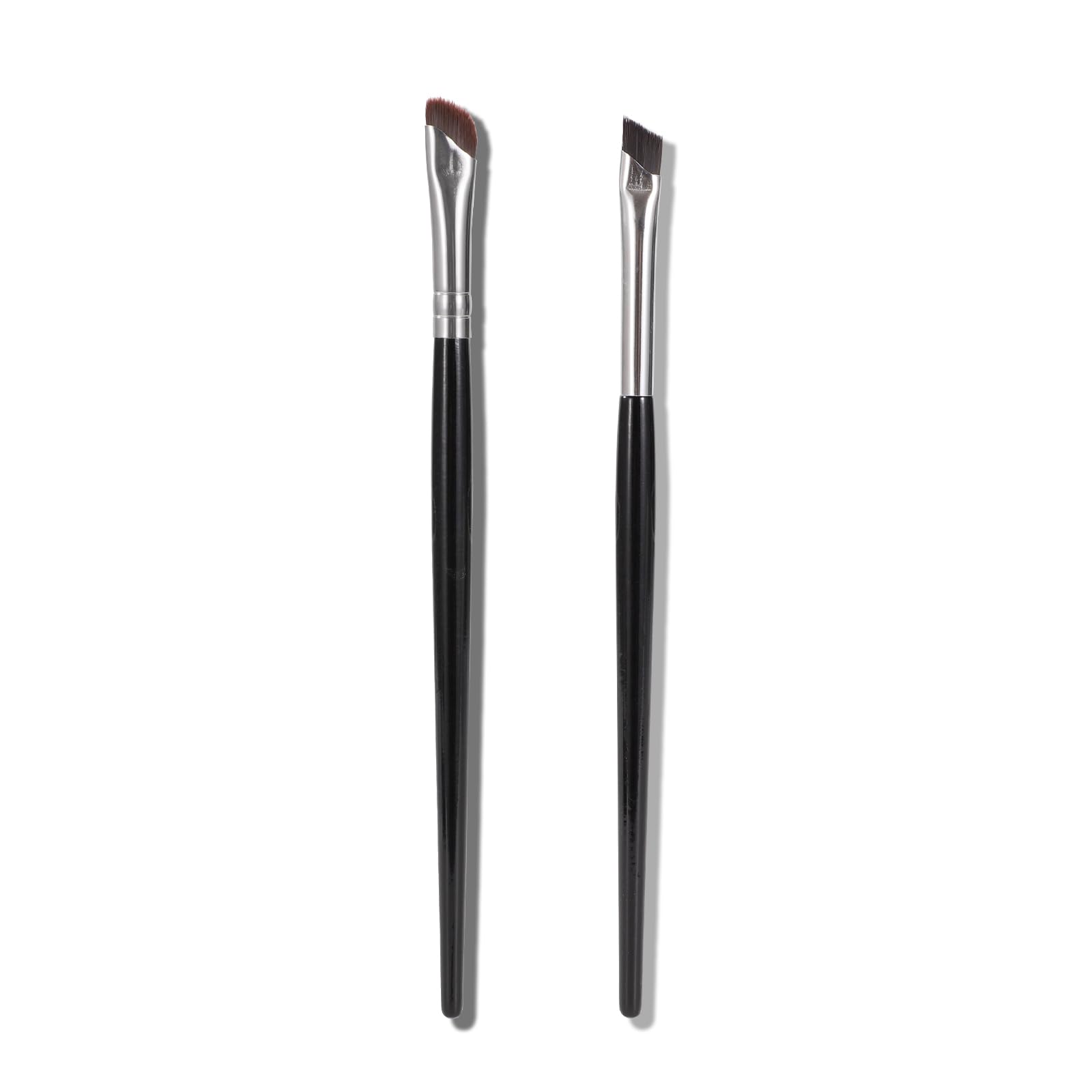 Brocha para Delineador de Ojos Pinceles de Cejas Conjunto Herramientas Cosméticas Cerdas Sintéticas Precisión para Belleza Sombra Mujeres Niñas Ultrafino Negro 2 Piezas