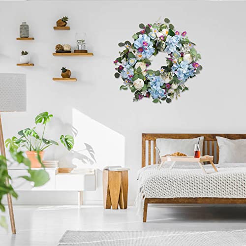 Spring Wreath For Front Door 24 Inch Eucalyptus Wreath, Summer Floral Hydrangea Peony Wreath, Eucalyptus Wreath With Flowers, St Patricks Day Wreath Spring Wreath Green Wreaths Farmhouse #TOP3