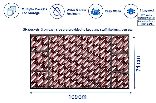 Image of The Furnishing Tree Fridge Top Cover Compatible for Samsung RR23C2F35DX /HL, 215 LTR WxL 71x109 in CM Symmetric Pattern Maroon