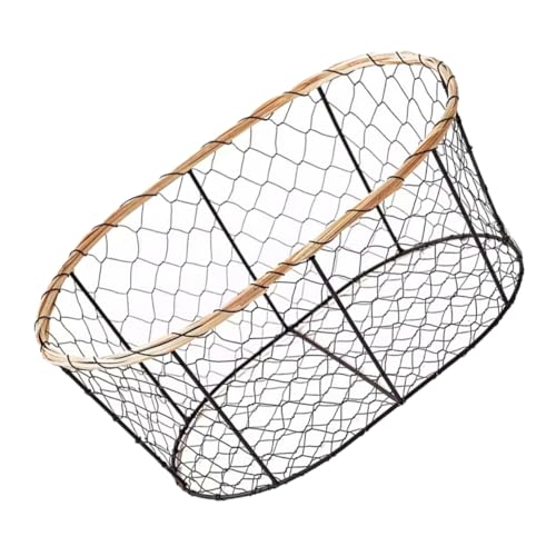 OUNONA cestas de almacenamiento de despensa fruteros para mostrador de cocina cestas de huevos de alambre para huevos frescos cesta del gabinete planchar Black