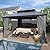 12' x 14' Hardtop Gazebo,Outdoor Galvanized Steel Metal Double Roof Gazebo with Curtains and Netting for Patios,Gardens,Lawns,Grey