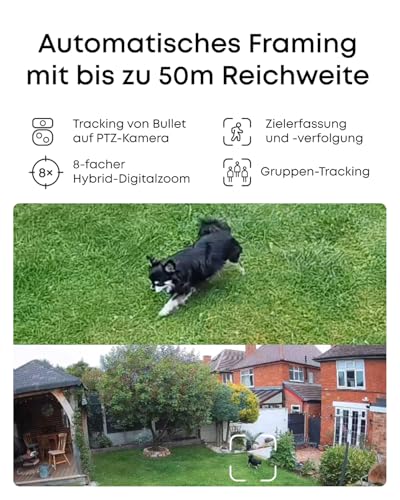 eufy PoE NVR Security System S4, 2× Bullet-PTZ-Kameras, 2X Turrent-Kameras, 360° PTZ, KI Auto-Framing & Tracking, smarte Videosuche, Farbnachtsicht, Stroboskop, Plug & Play, 24/7 Aufnahme, 2TB HDD