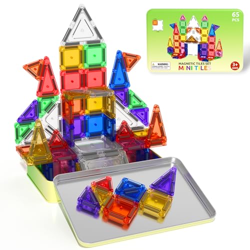 ORZbb 65-Piece Magnetic Tiles with Carrying Case