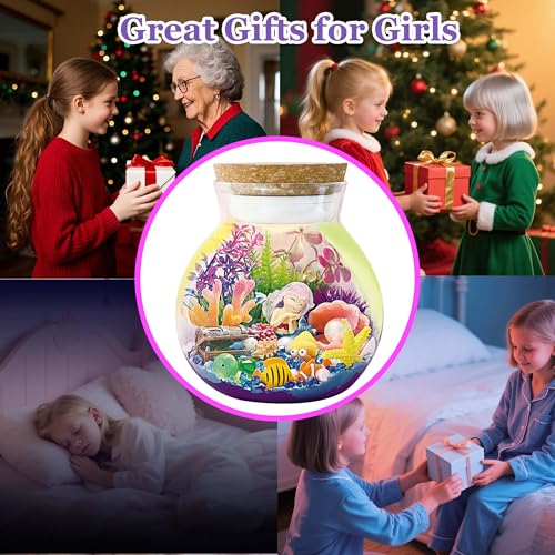 image for EUHQY Mermaid Terrarium Kit for Kids - Toys Crafts for Girls Ages 5 6 
