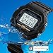 Fashion Watches for Men and Women Unisex Summer Digital Backlight Casual Waterproof Outdoor Sports Swim Colorful Rubber Watch Reloj (Black)