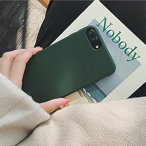 YonMeet Retro Case for iPhone X 8 7 7plus Soft pro-TPU Cover for iPhone6 6Plus 6s 6sPlus Fashion Style Flexible Rubbery Slim Cover (iPhone 7/8, Forest Green) Cover