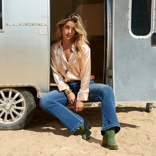 Image of IUV Suede Cowboy Boots for Women Mid Calf Western Cowgirl Boots | Retro Embroidered Snip Toe Chunky Heel Western Boot for Country Concert Music Festival Cowboy Chic