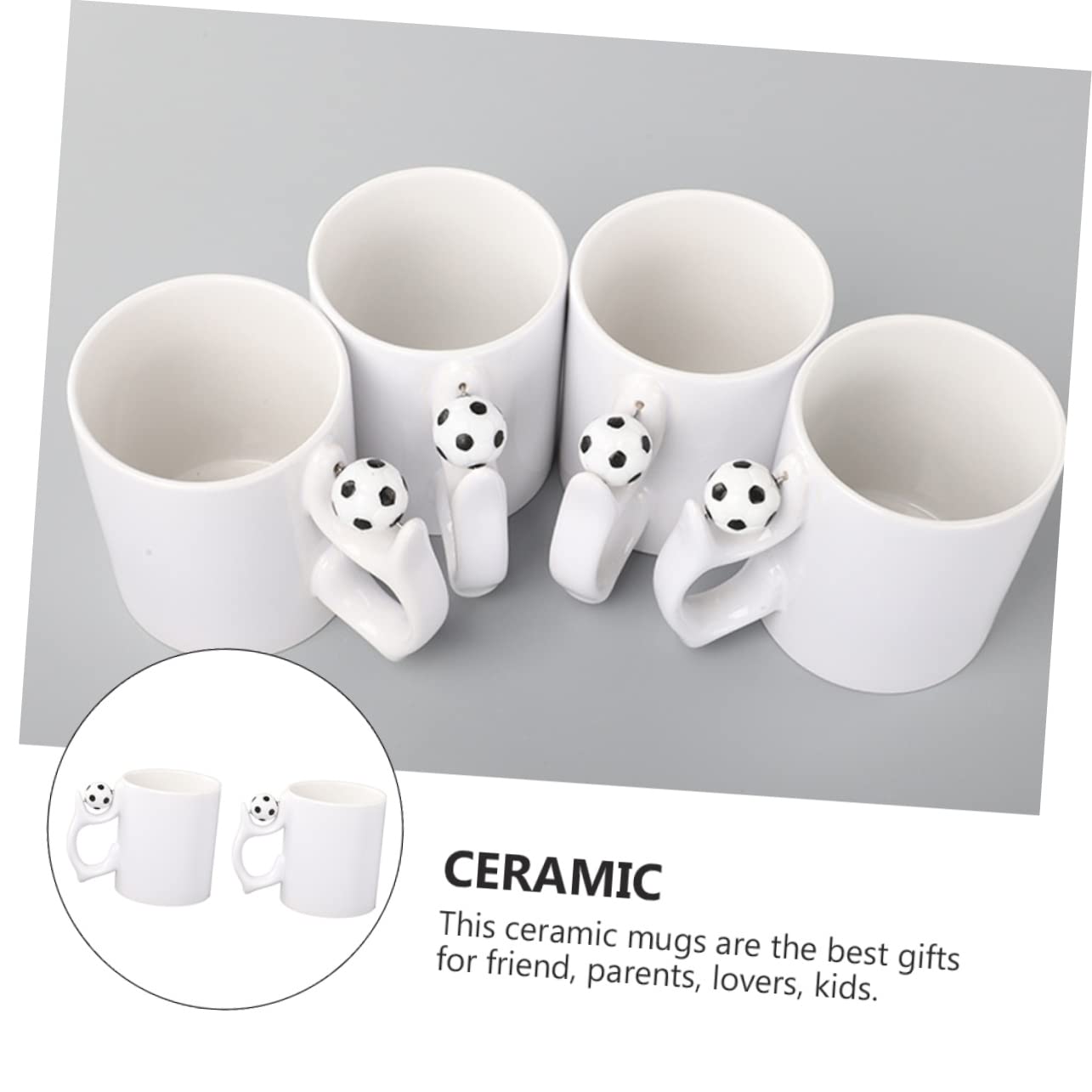 ABOOFAN 2 Set Coppa Di Calcio Tazze Doppio Tazzine Caffe Bicchieri Caffe Coffret Mug Tazza Da Latte Bicchierini Da Caffe Tazza Da Tazza Boccale Di Latte Tazza Di Caffè Ceramica 2 Pezzi * 2