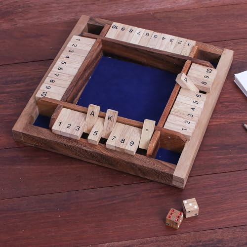 Juego artesanal de madera Shut The Box miniatura 2