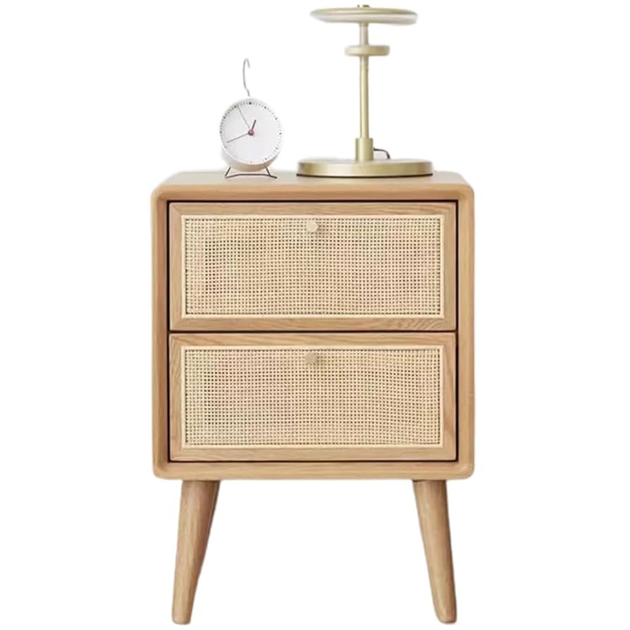 籐 木製 ベッド サイドテーブル ラタン ウッドキャビネット Amazon.co.jp: 全無垢材ベッドサイドテーブル ナイトテーブル