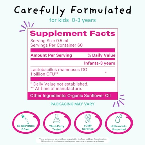 image for Pink Stork Baby Probiotic Drops, Newborn, Infant & Toddler Probiotics 