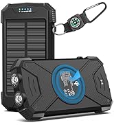 BLAVOR Solar Power Bank Solar Charger 10,000mAh, PD 20W Fast Charging Battery Pack Power Bank wit...