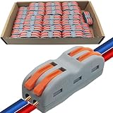 CESFONJER Compact Connectors – Schnellverschlussstecker für schnelle Verdrahtungsarbeiten 2-zu-2 50 Stück 0,1-2,5 mm² / 28-12 AWG