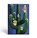 Holiday Saguaro Cactus & Owls Christmas Card -18 Desert Western Cards & Envelopes
