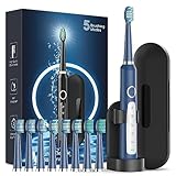 Rtauys Sonic Electric Toothbrush for Adults - Rechargeable, 41,000 Vibrations per Minute, Teeth Whitening, 8 Brush Heads, 24 Months of Usage, Blue