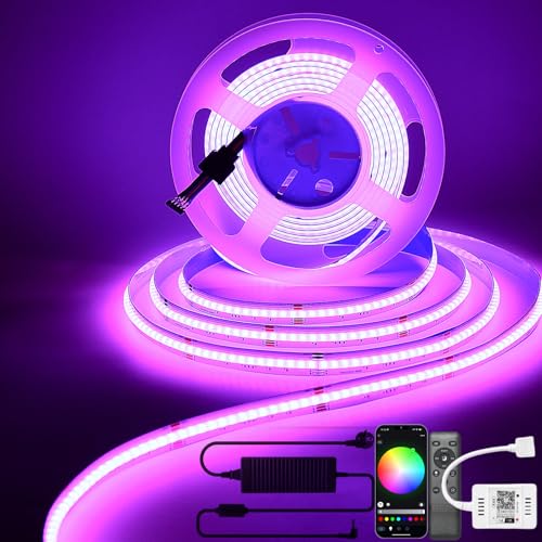 INDARUN Ruban LED COB 10m 576led RGB, WiFi Bande LED 24V 5A App & Télécommande Contrôle, Bande Lumineuse Compatible avec Alexa et Google Home, Décoration pour Maison Cuisine Television Fête