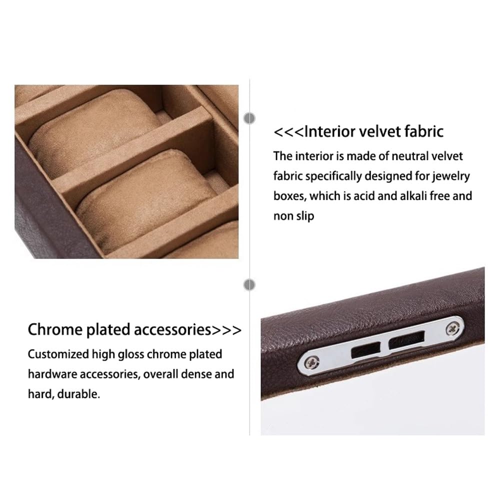 Caja de reloj para hombre, caja de reloj de 6 ranuras, organizador de relojes para hombre, caja de exhibición de relojes con tapa de cristal, 6 ranuras