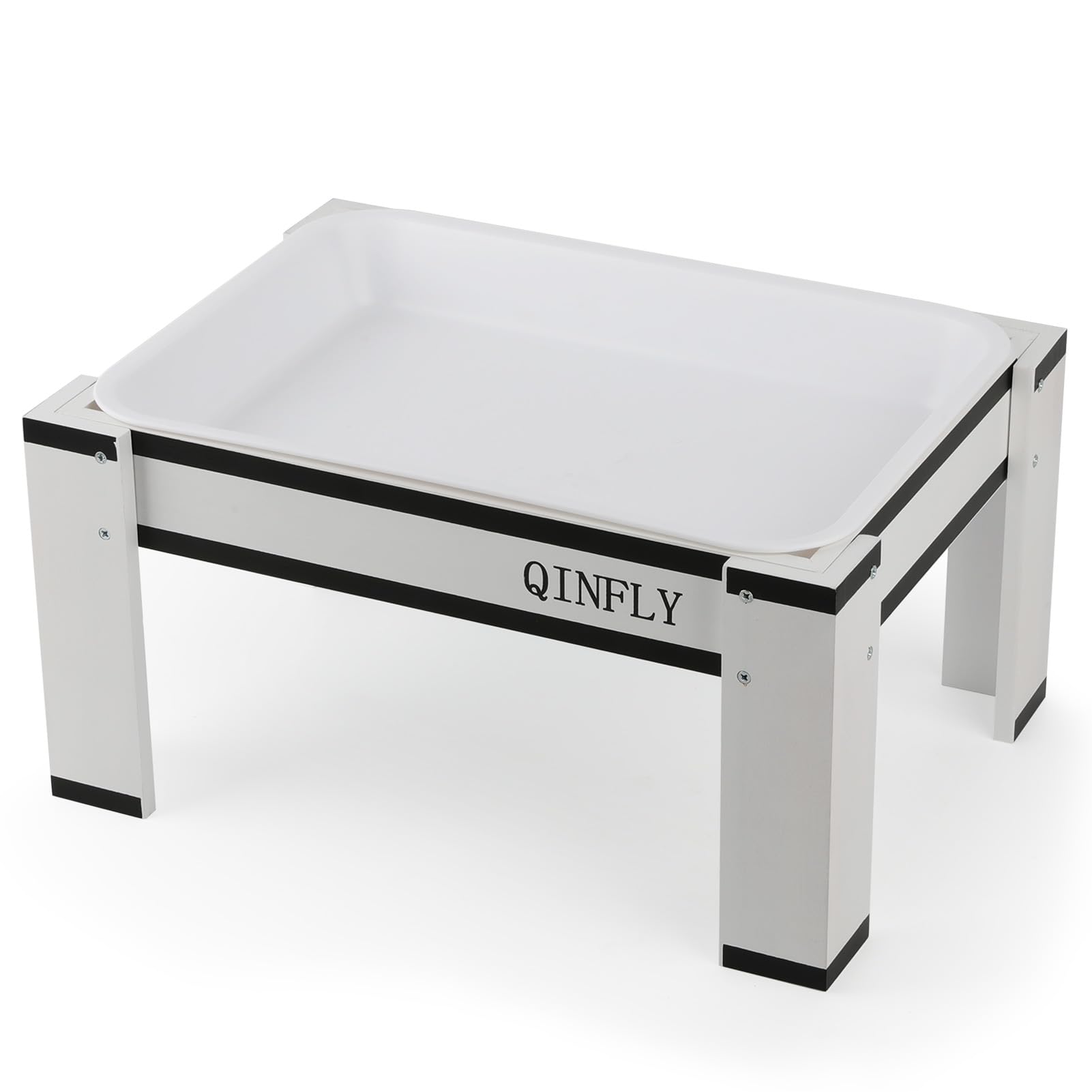 Qinfly Large Chicken Feeder Starter Kit with Removable Plastic Tray,Chicken Picnic Table Feeders No Waste,Coop Accessories for Real Chickens Supplies