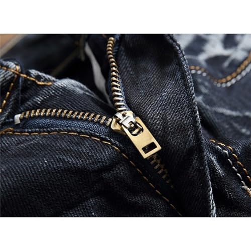 Men's Vintage Distressed Ripped Jeans Casual Classic Slim Fit Straight Fit Jeans Regular Fit Hip Hop Jeans4