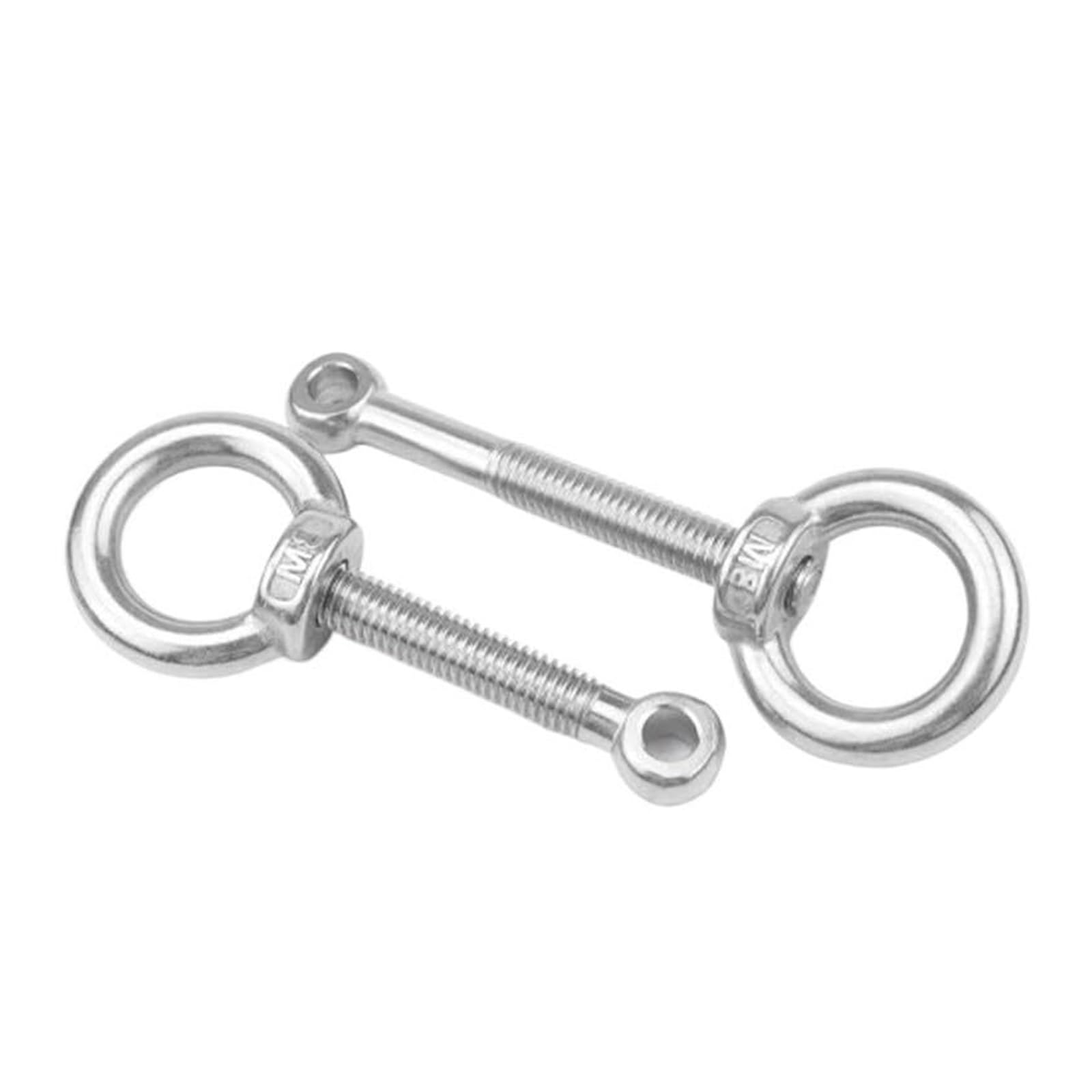 Pernos de ojo de acero inoxidable M5 M6 M8 M10 M12 M14 M16 M18 M20 Juego de eslabones de anillo de ojal de acero inoxidable 304 2 piezas(M20x300mm)
