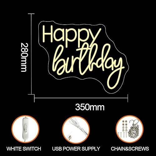 Miniatura 6 de Letrero de neón grande para decoración de pared, con interruptor USB, 5 V, reutilizable, para decoración de todas las fiestas, (13.8 x 11 pulgadas)