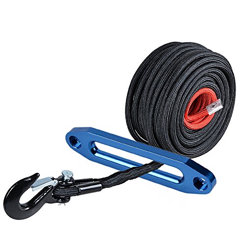 85' x 3/8 Synthetic Winch Rope Cable Rock Guard Protective Sleeve + 10