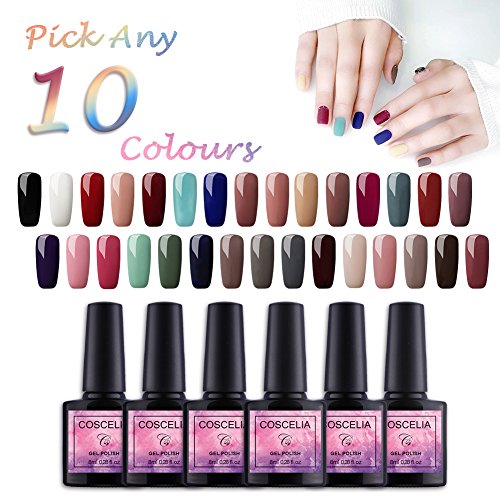 Gel Nail Polish Set Choose Any 10 Colors Saint-Acior Soak Off UV/Led Gel Polish Nail Art Manicure Salon Kit (10 pcs Gel polish)