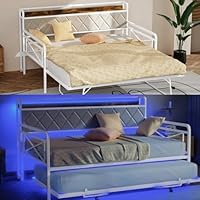 VINGLI Upholstered Daybed with LED