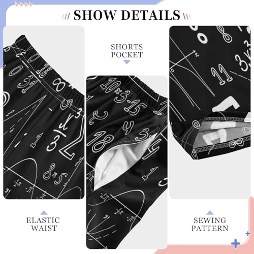 ZZXXB Mathematical Graphics Pattern Boys Long Pants Soft Trousers Elastic Waist Kids Lounge Bottoms with Pockets S-XL4