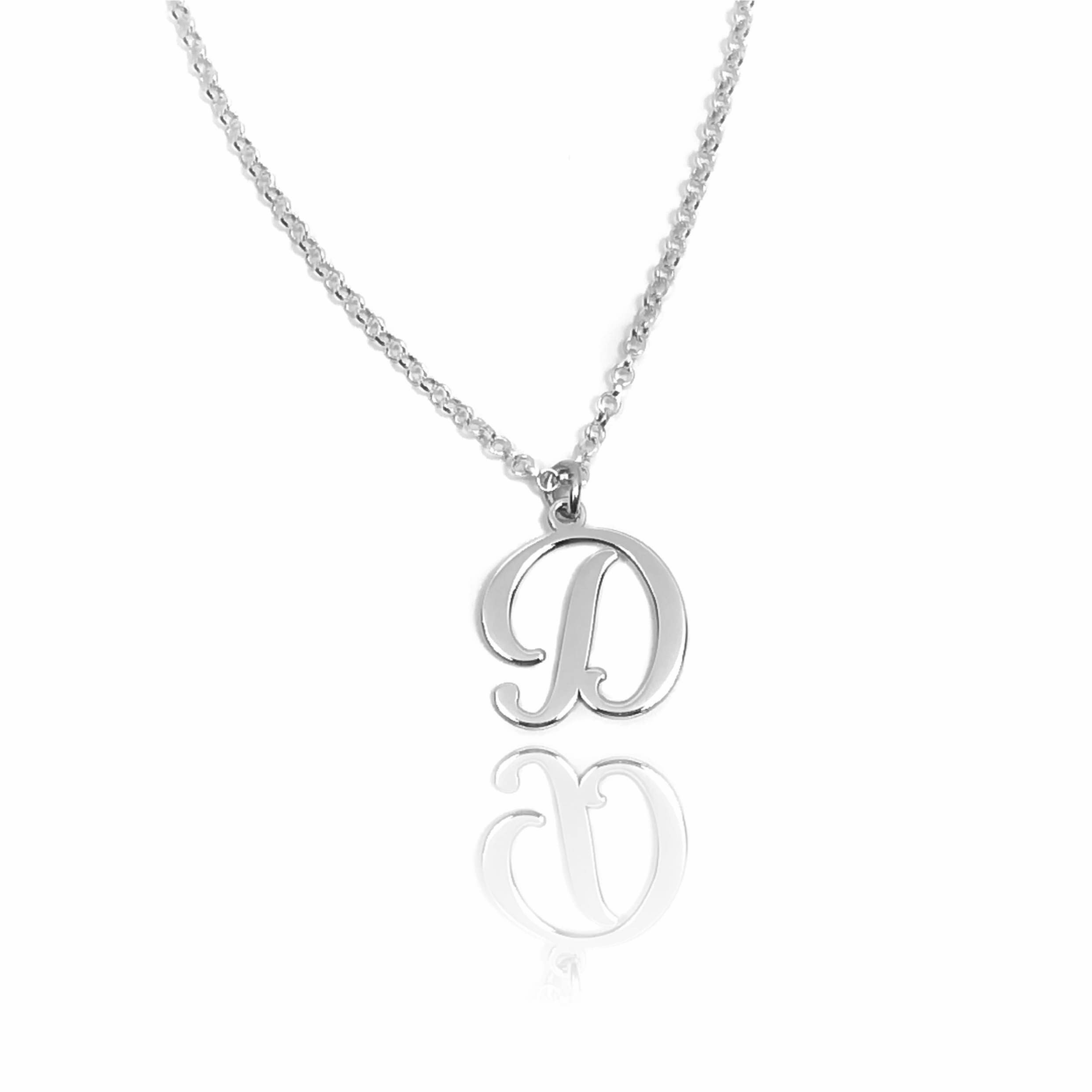 RINCON DEL ARTESANO HECHO A MANO MALAGA Rincón del Artesano Hecho a Mano Málaga. Colgante Letra Abecedario para Mujer. Personalizado en Plata de Ley 925/1000. Tu Collar Inicial, Alfabeto. Medida 15x20mm. Día de la Madre. Modelo Letra Peq