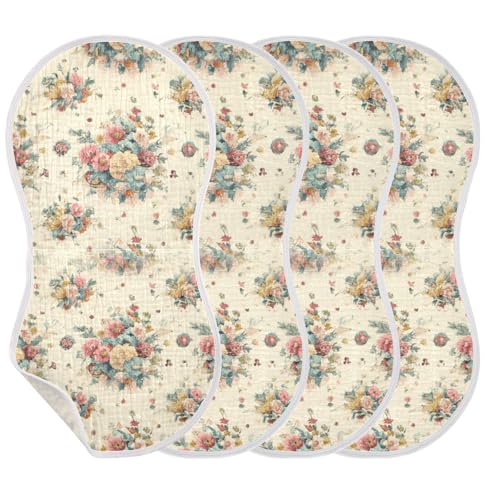 Muslin Baby Burp Cloths, Lots of Flowers Cotton Soft Burp Cloths for Newborns​​, Extra Absorbent Burp Cloths 1-Pack​​, 22 x 11 Inch3