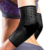 ELOVE Elbow Support For Gym - Elbow Sleeve Elastic & Breathable Compression Elbow Band for Pain Relief Quick Recovery,Tennis,Golf,Gym Fitness (Medium (9.8