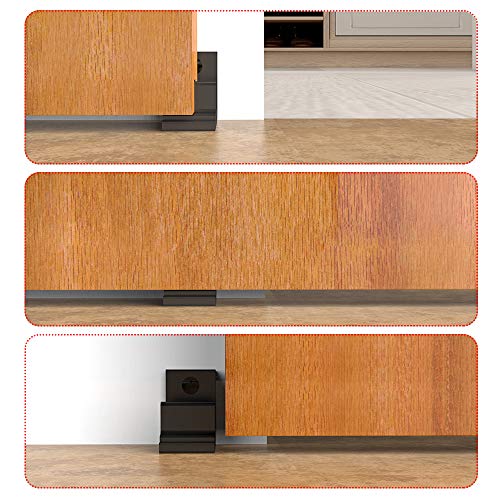 CCJH Flexibel Einstellbar Wandhalterung Schiebetür Bodenführung, Einfache Installation, Schwarz