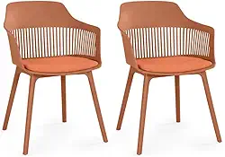 Kit 2 Cadeiras de Jantar Estofada Marcela (Marrom)