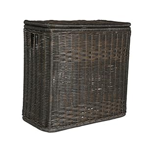 The Basket Lady 3-Compartment Wicker Laundry Sorter Hamper, 30 in L x 15 in W x 28 in H, Antique Walnut Brown The Basket Lady 3 Compartment Wicker Laundry Sorter Hamper 30 in L x 15 in W x 28 in H Antique Walnut Brown
