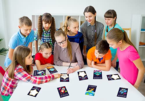 D4DREAM Cartões sortidos de feliz dia dos namorados para crianças, 48 peças, cartões do espaço sider