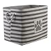 Bone Dry DII Large Rectangle Pet Toy and Accessory Storage Bin, 18x12x15, Collapsible Organizer Storage Basket for Home Décor, Pet Toy, Blankets, Leashes and Food-Gray Stripes