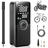 USERCENT Elektrische Fahrradpumpe, Akku Luftpumpe Elektrisch Kompressor Klein 150PSI(10,3Bar), Tragbare Pumpe Luft mit Powerbank und Deflation für Auto E-Roller Fahrrad Ball