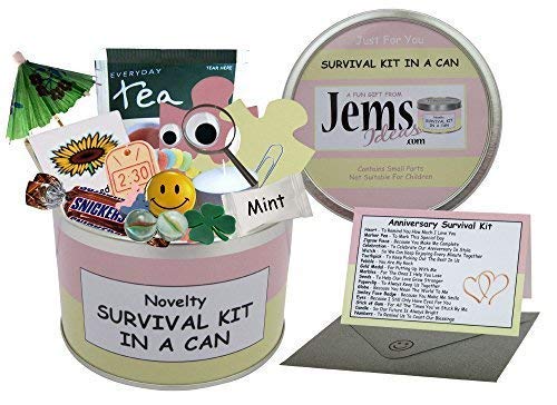Survival Kit In A Can, regalo divertente, per donna o per l'anniversario di matrimonio, regalo e biglietto tutto in uno, Regalo per donne, amiche, fidanzate, mogli e partner. - Pink/Cream