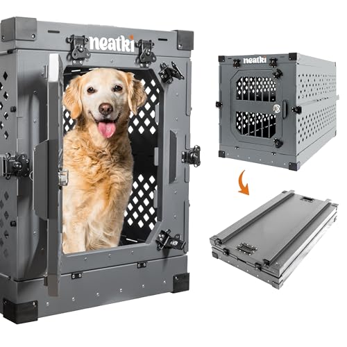 Neatki 34-Inch Collapsible Aluminum Dog Crate