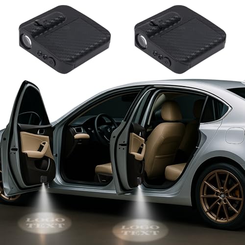Sunamd 2PCS Custom Car Door Lights Logo Projector - Personalized LED Car Door Step Welcome Light, DIY Your Text/Photo on LED Light Projector, Customized Gifts, Suitable for All Brands of Cars