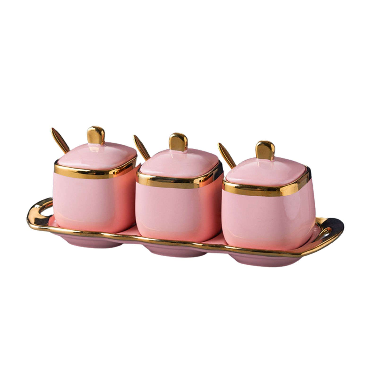Kaffee- und Tee-Vorratsdosen-Set mit Deckel & Löffel – 3-teiliges Keramik-Schüssel-Set für Frühstück, Nachmittagstee & Seaso – Stilvolles Phnom Penh Design