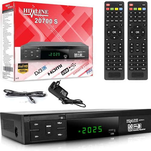 Hd-line HD DVB S2 Satelliti Ricevitori + Telecomando Intelligente, Satellite Digitale (DVB-S/S2,...
