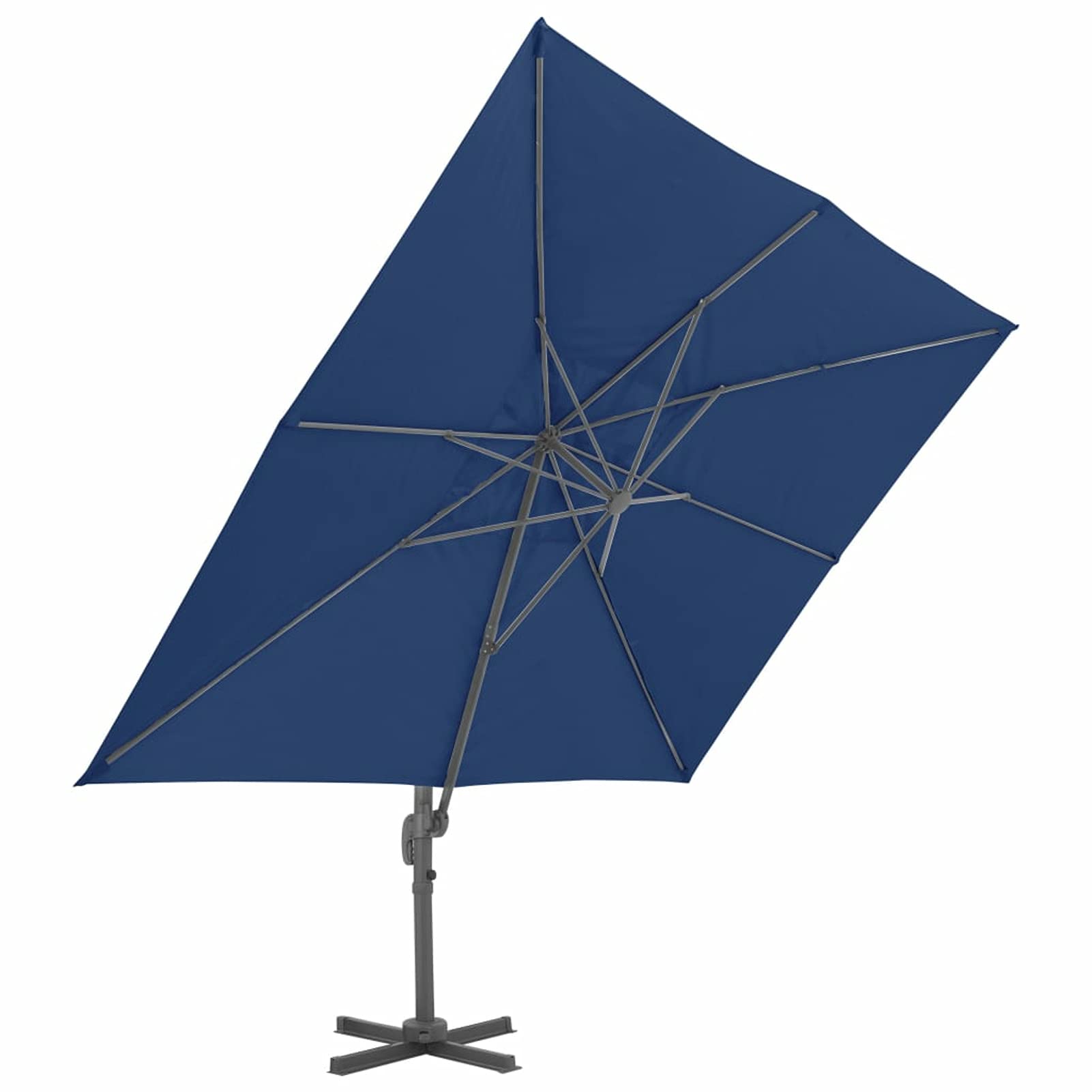 Homgoday Sombrilla voladiza de jardín Poste de Aluminio Azul Azure 4x3 m Sombrilla Terraza Exterior, Sombrilla Jardín Grande Orientable Jardín Parasol Balcón