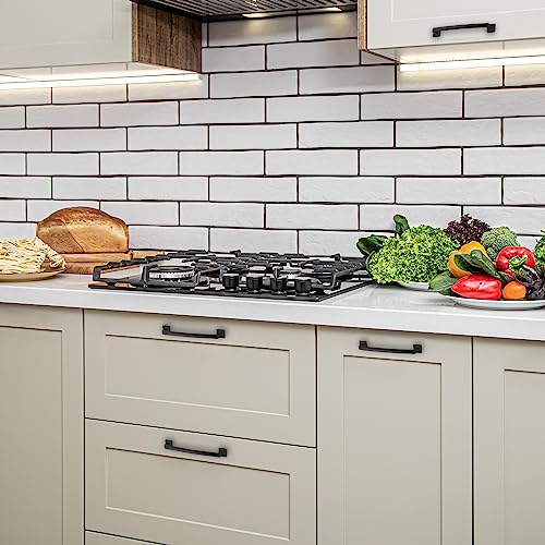Image of Ravinte Matte Black Square Foot Arch Cabinet Pulls 6-1 /4 Inch 20 Pack