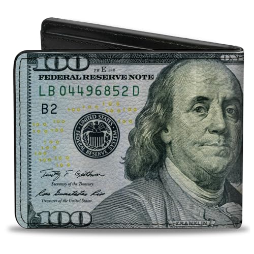 Buckle-Down Wallet, Bifold, 100 Dollar Bill Series 2009, Vegan Leather2
