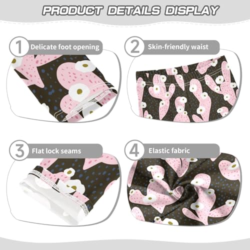 Abstract Cactus Girls Leggings,Workout Leggings for Girls Toddler Athletic Leggings Size for 3-10T3