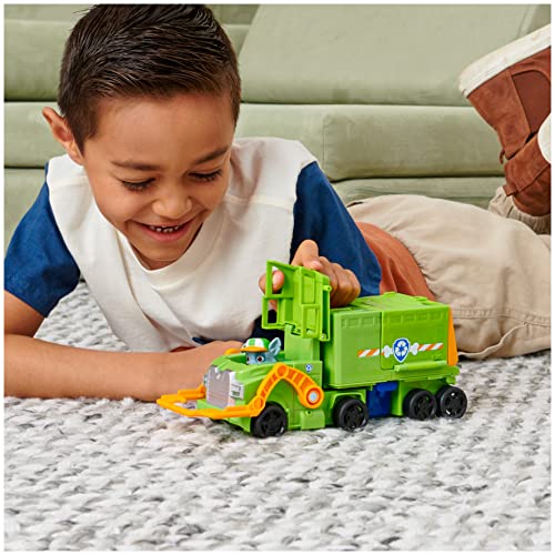 Image of Paw Patrol Big Truck Pup's Rocky Transforming Toy Truck with Collectable Action Figure|Vehicle Set with Launch Mini Rescue Vehicle|Learning ActivitySet|Roleplay ToyFor Kids3+|BirthdayGift|MadeInIndia
