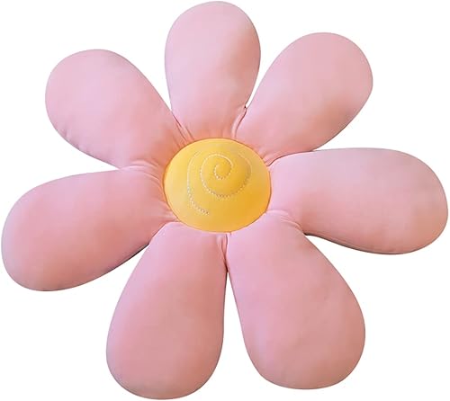 Miniatura 12 de Cojín de suelo con forma de flor de margarita, cojín sedentario de tatami para auto, cojín para silla de oficina, 15.7 pulgadas, color rosa